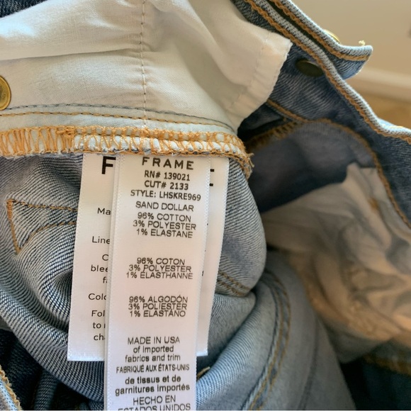 FRAME Le High Raw Hem Skinny Jeans Medium Wash Size 26 - Picture 5 of 6